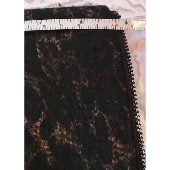 Elie Tahari women wool lining Animal Print formal Skirt sz 8 flat front - Picture 6 of 12